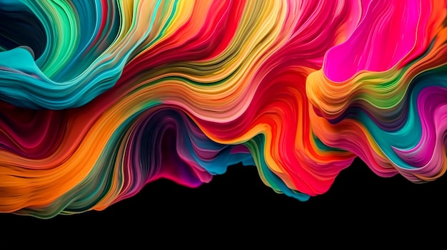 Abstract background with soft multicolored lines generative ai