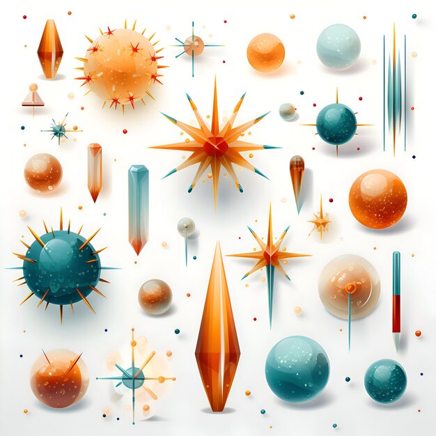 Abstract background with space planets stars and fireworks Vector illustration