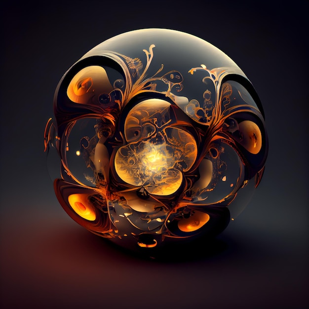 Abstract background with a sphere 3D rendering Computer generated graphics