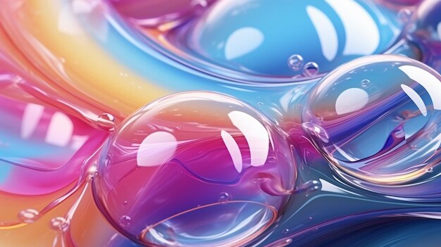 様々 な色の液体ボールの抽象的な背景