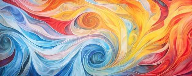 Abstract background with vibrant swirls and curves representing energy panorama