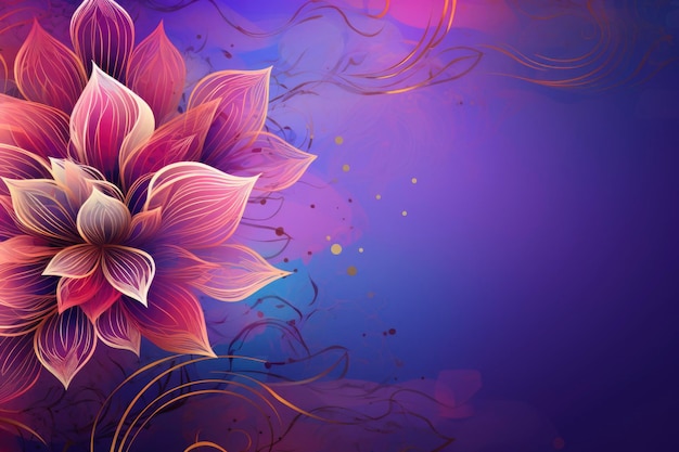 Abstract background with violet purple color flower pattern