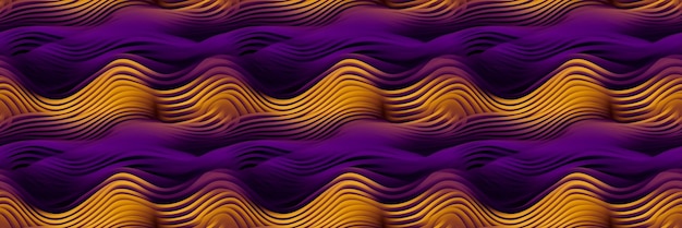 Фото Абстрактный фон с волной яркого золота и фиолетового градиента шелковой ткани