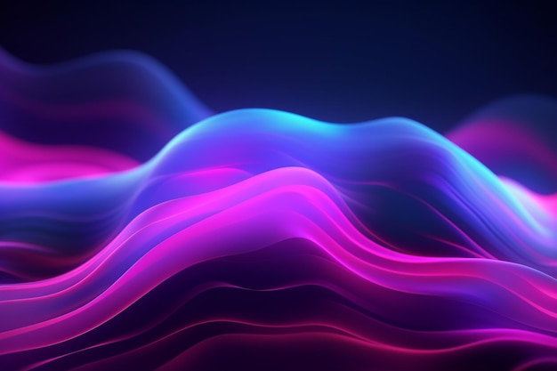 Abstract background with a wave of pink and blue light generative ai