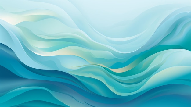 Abstract background with waves in blue and green colors