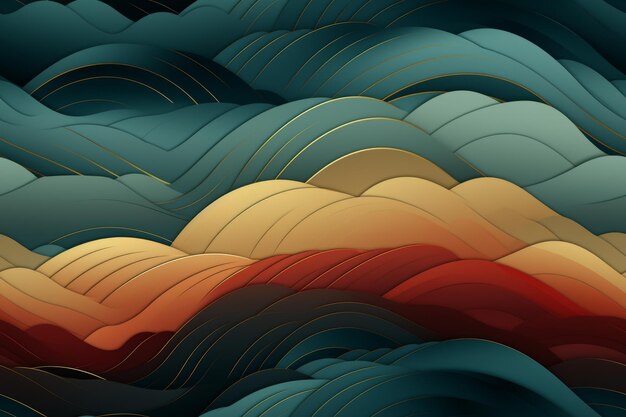 an abstract background with waves and clouds