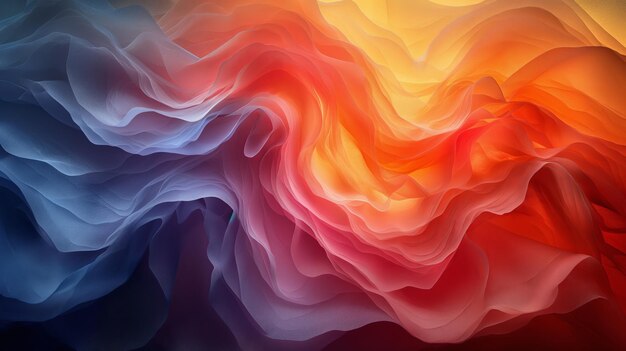 abstract background with waves of multicolored colors Generative AI