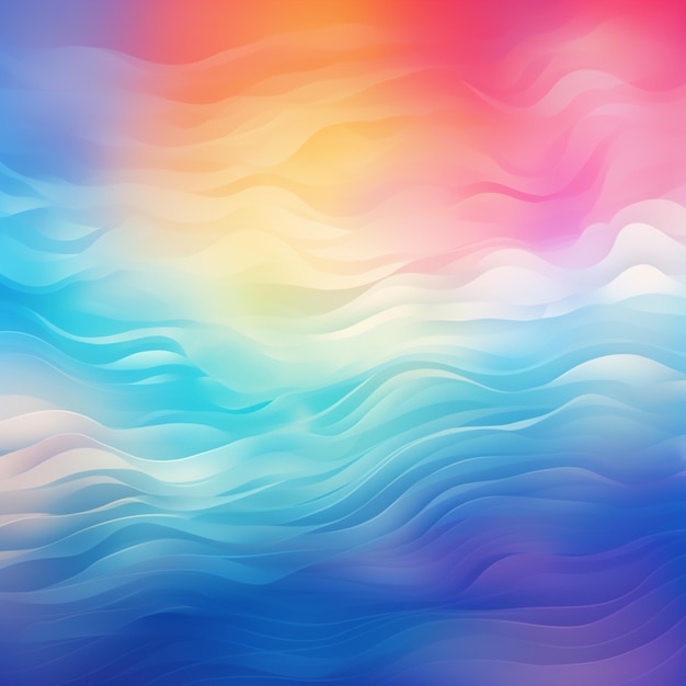 Abstract background with waves and a rainbow in the sky generative ai