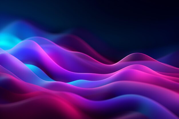 Abstract background with wavy lines and colors of blue generative ai