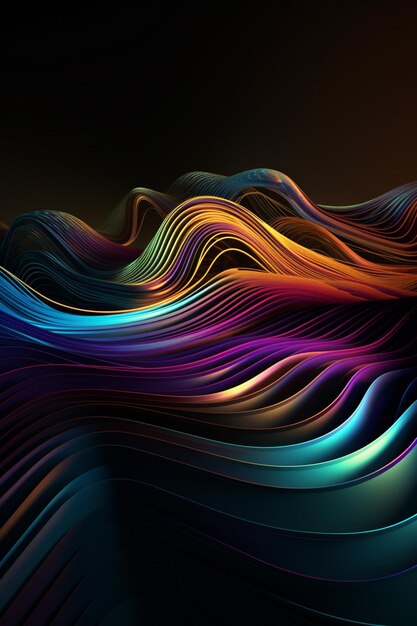 Abstract background with wavy lines and colors generative ai