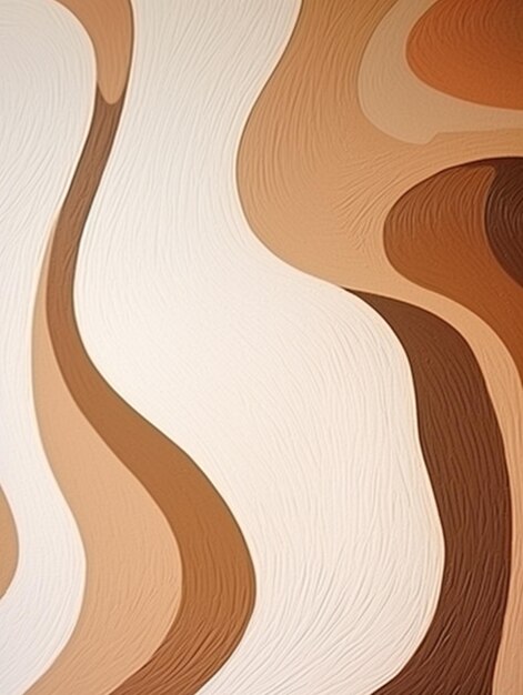 茶色の生成 ai の波線と曲線を持つ抽象的な背景