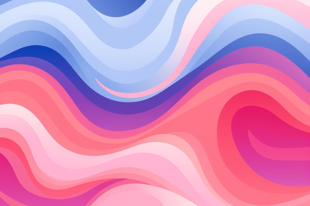 an abstract background with wavy lines in pink blue and red