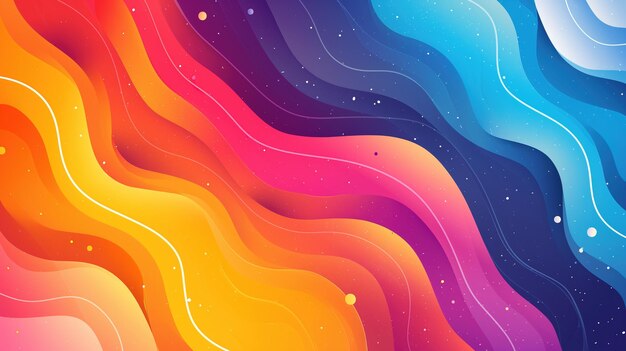 Abstract background with wavy lines and waves Colorful illustration