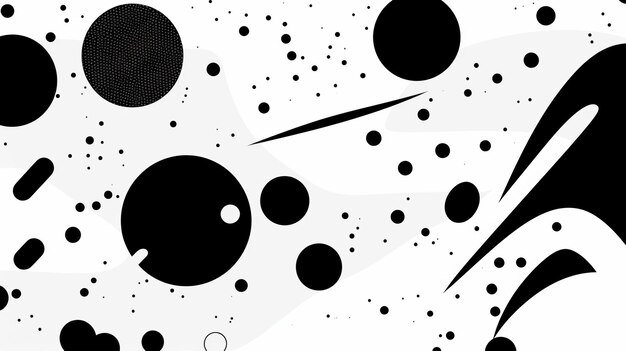 Abstract background with wavy shapes circle lines Bauhaus style