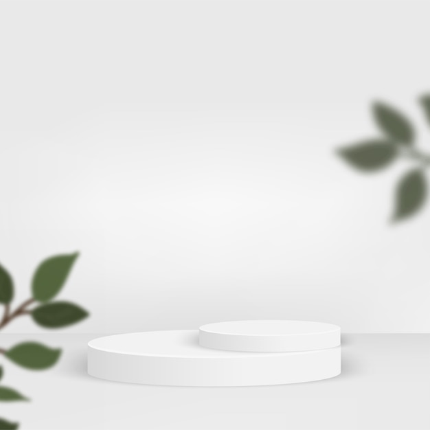 Abstract background with white color geometric 3d podium