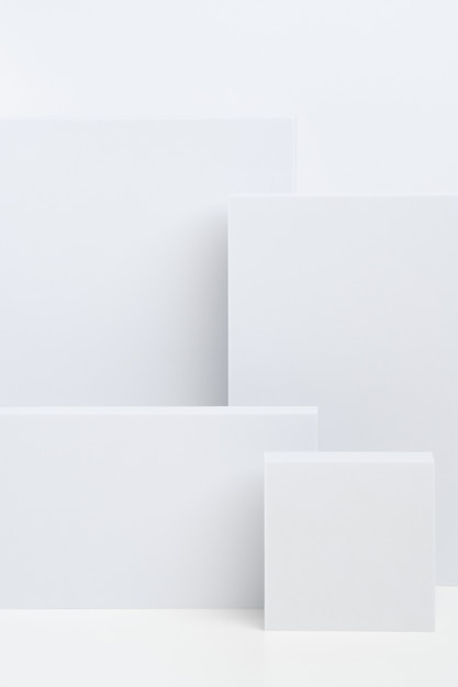 Foto sfondo astratto con forme geometriche bianche. composizione moderna minimalista.