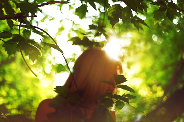 Abstract background with woman silhouette 