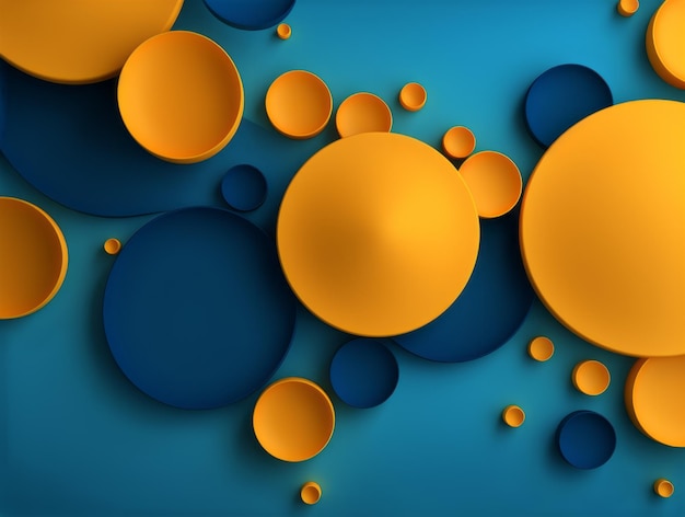 Abstract background with yellow and blue bubbles