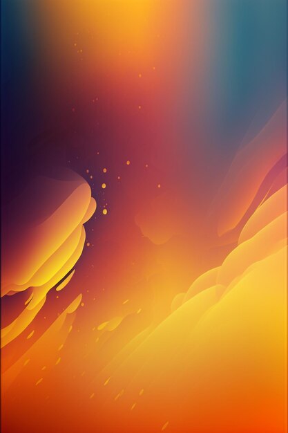 Abstract background with a yellow and blue sky and some clouds generative ai