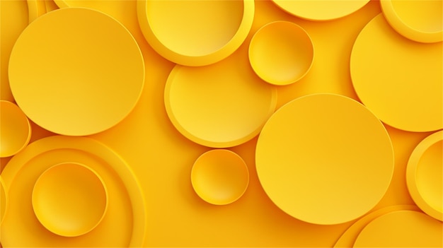 Abstract background with yellow paper cut circles vector design layout for business presentations
