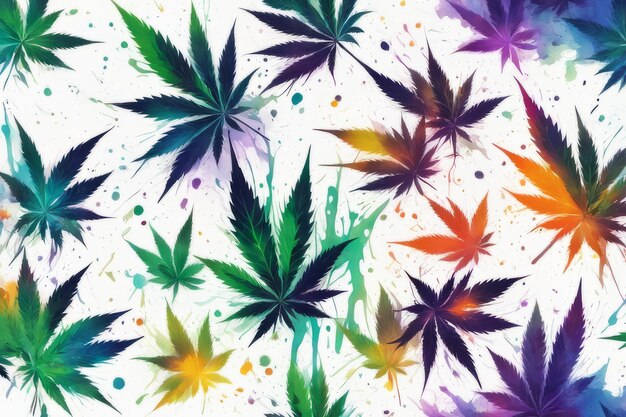 Abstract background wwith cannabis created with generative ai software