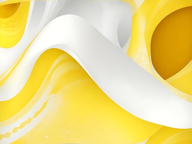 Фото Абстрактный фон желтые и белые волны абстрактные обои фон