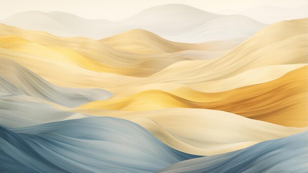 Abstract background of yellow and blue ribbons