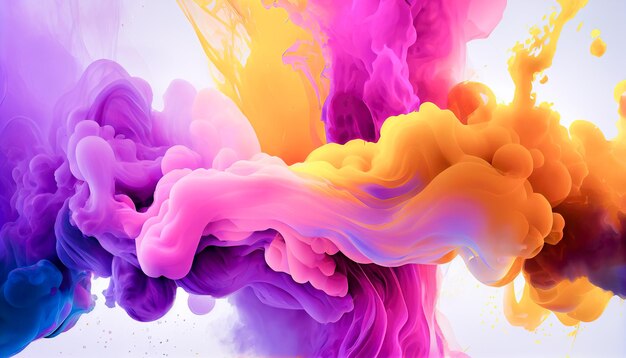 Abstract background yellow and pink paint dissolved in water generative ai generative ai