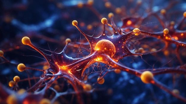 Abstract backgrounds of neurons working inside brain neuron link Neurons and synapse like structures depicting brain chemistry