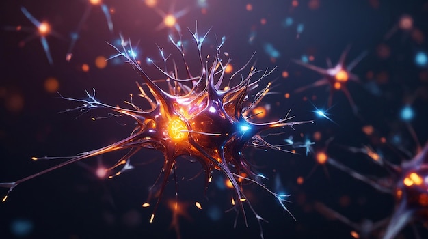 Abstract backgrounds of neurons working inside brain neuron link Neurons and synapse like structures depicting brain chemistry
