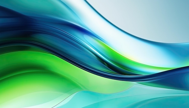 Foto sfondi astratti con onde fluide verdi e blu e linee curve colorate e fluide ai generativa