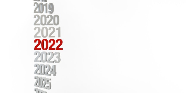 Banner astratto dell'anno 2022. capodanno. copia spazio. illustrazione 3d.