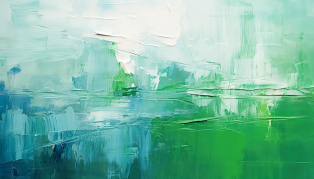 Abstract banners feature lively brushwork and striking acrylic paintings