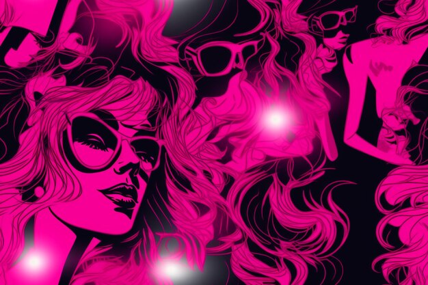 abstract barbie roze neon op de achtergrond