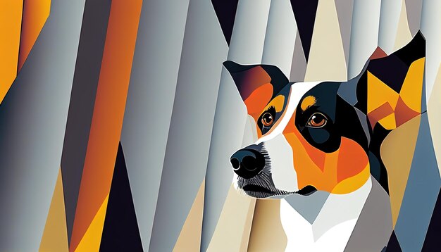 Photo abstract bauhaus style background aesthetic bauhaus dog