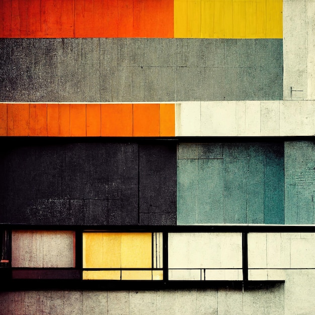 Abstract Bauhaus style background Trendy aesthetic Bauhaus architecture design Digital art