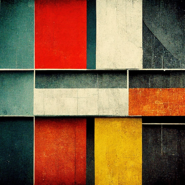 Abstract Bauhaus style background Trendy aesthetic Bauhaus architecture design Digital art