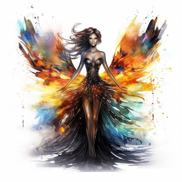 Abstract of beautiful black fairy wearing