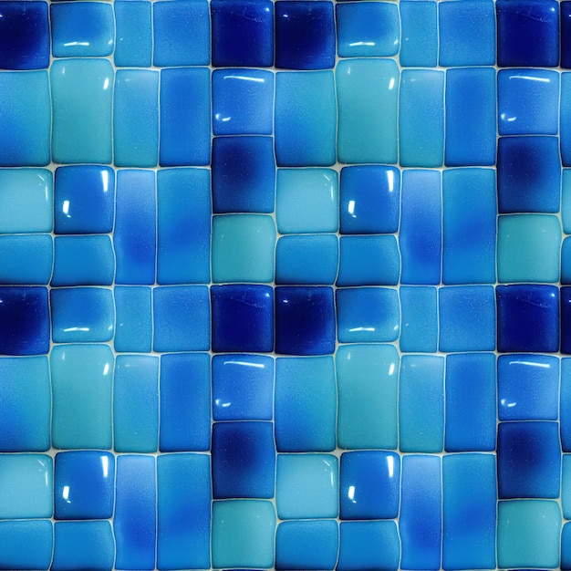 Abstract beautiful blue glass background seamless texture stained glass or mosaic created with generative ai