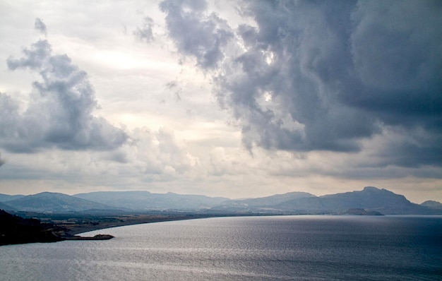 Abstract beautiful clouds over the water