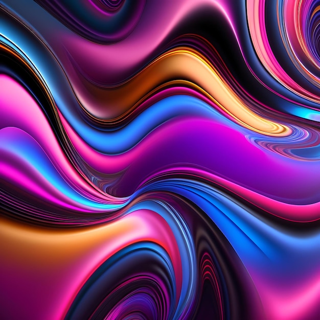 抽象的な美しい液体の背景 カラフルな液体黒ピンクと青の形