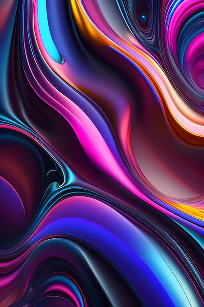 Abstract beautiful liquid background Colorful liquid black pink and blue shapes