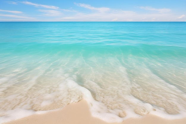海とラグーンの透き通った水と抽象的な美しい砂浜の背景