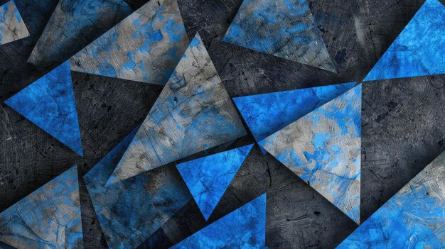 Abstract beauty unfolds in black and blue geometric patterns