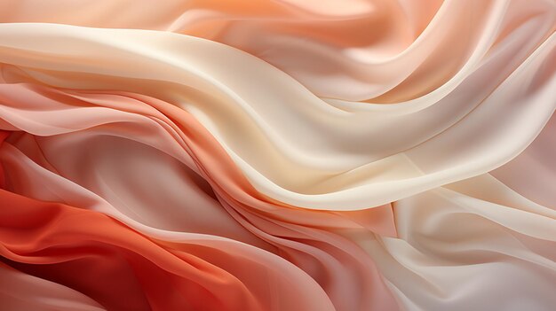 Abstract beige pastel background crumpled textile texture with many folds generative ai