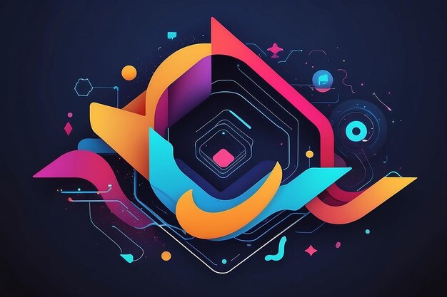 Abstract big data concept shapes background