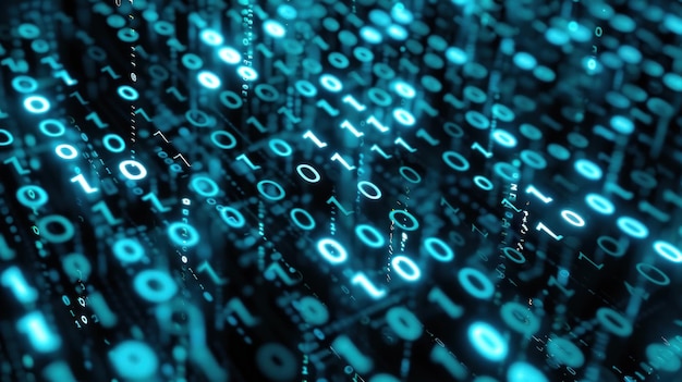 Abstract Binary Code Digital Background | Premium AI-generated image