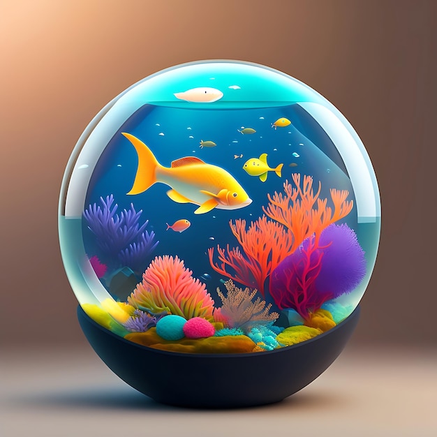 Premium Photo  Abstract biosphere in a bubble Ecosystem in a fish bowl