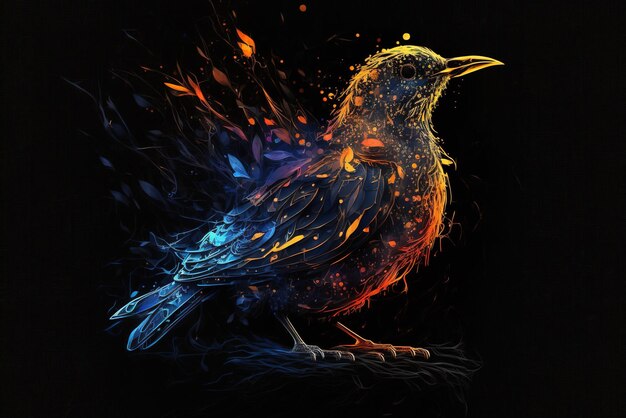 Abstract Bird on the Dark