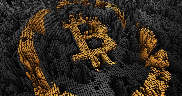 Foto il bitcoin astratto dei quadrati